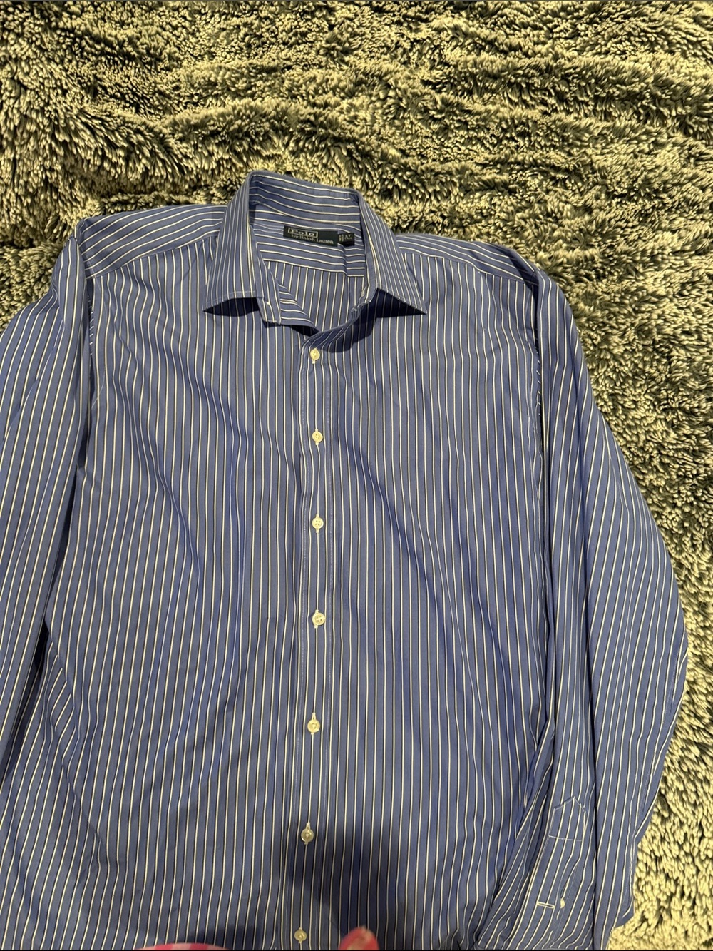 Men's Blue Pinstripe Dress Shirt - polo